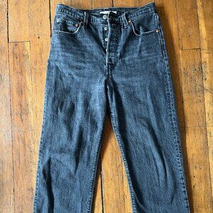 Levis Ribcage Ankle jeans size 29, length 26 (washed black)
